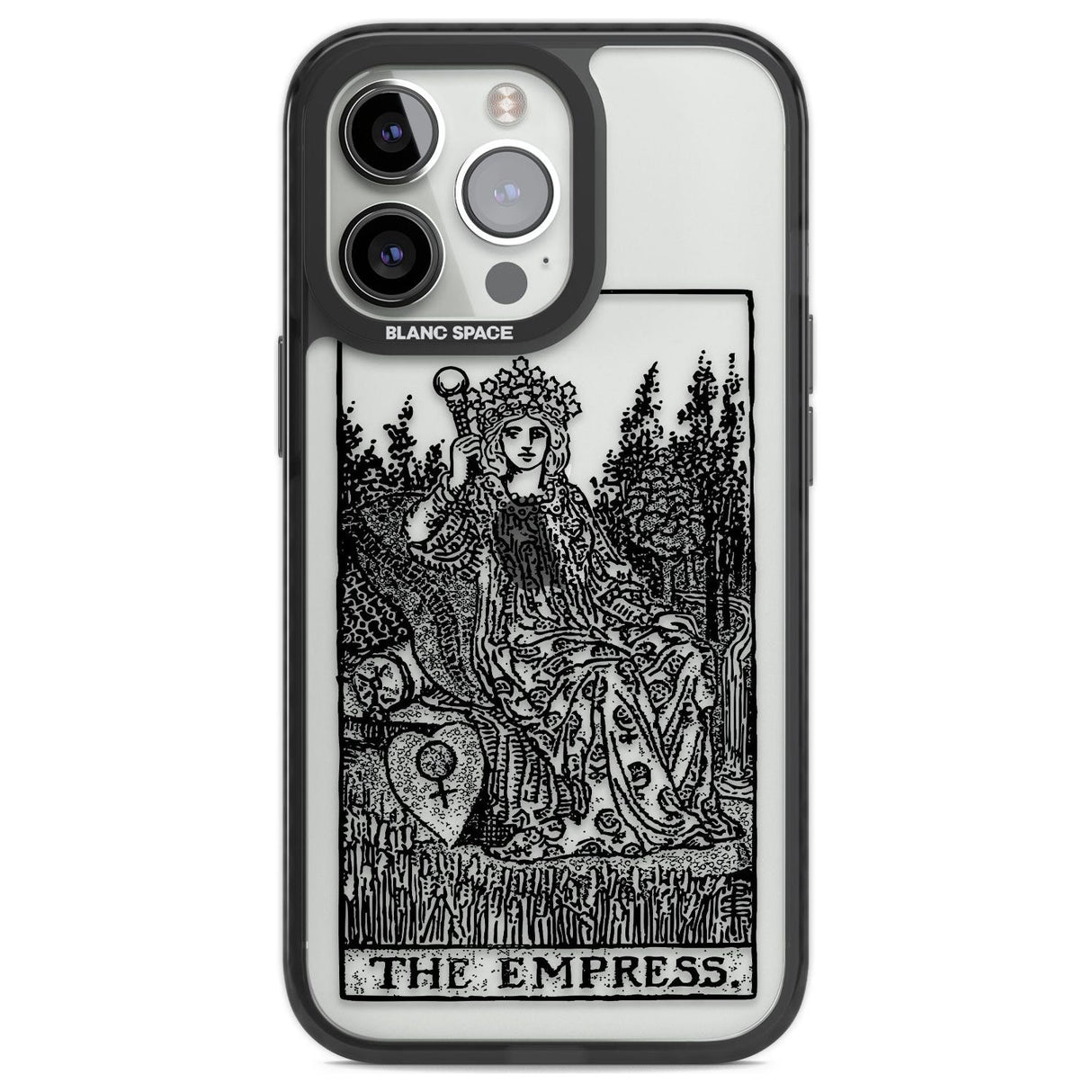 Personalised The Empress Tarot Card - Transparent Custom Phone Case iPhone 13 Pro / Black Impact Case,iPhone 14 Pro / Black Impact Case,iPhone 15 Pro Max / Black Impact Case,iPhone 15 Pro / Black Impact Case Blanc Space