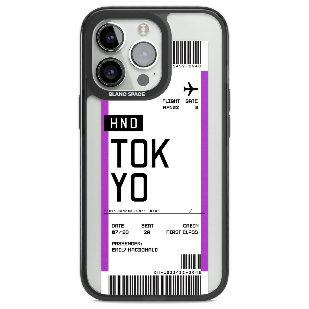 Personalised Tokyo Boarding Pass Custom Phone Case iPhone 13 Pro / Black Impact Case,iPhone 14 Pro / Black Impact Case,iPhone 15 Pro Max / Black Impact Case,iPhone 15 Pro / Black Impact Case Blanc Space