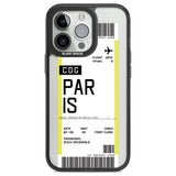 Personalised Paris Boarding Pass Custom Phone Case iPhone 13 Pro / Black Impact Case,iPhone 14 Pro / Black Impact Case,iPhone 15 Pro Max / Black Impact Case,iPhone 15 Pro / Black Impact Case Blanc Space