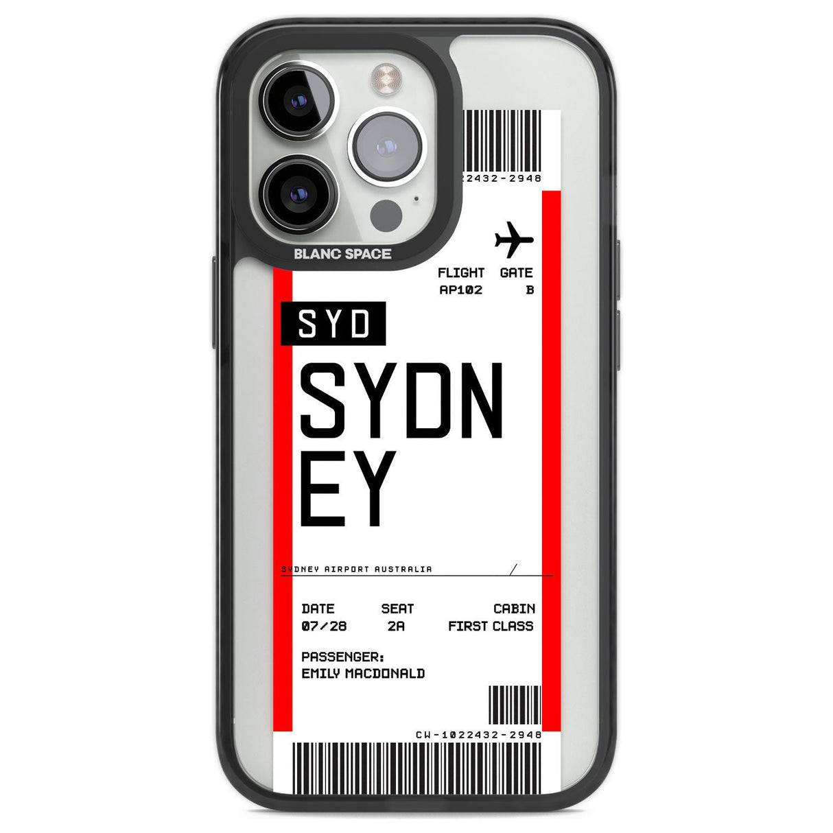 Personalised Sydney Boarding Pass Custom Phone Case iPhone 13 Pro / Black Impact Case,iPhone 14 Pro / Black Impact Case,iPhone 15 Pro Max / Black Impact Case,iPhone 15 Pro / Black Impact Case Blanc Space