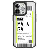 Personalised Málaga Boarding Pass Custom Phone Case iPhone 13 Pro / Black Impact Case,iPhone 14 Pro / Black Impact Case,iPhone 15 Pro Max / Black Impact Case,iPhone 15 Pro / Black Impact Case Blanc Space