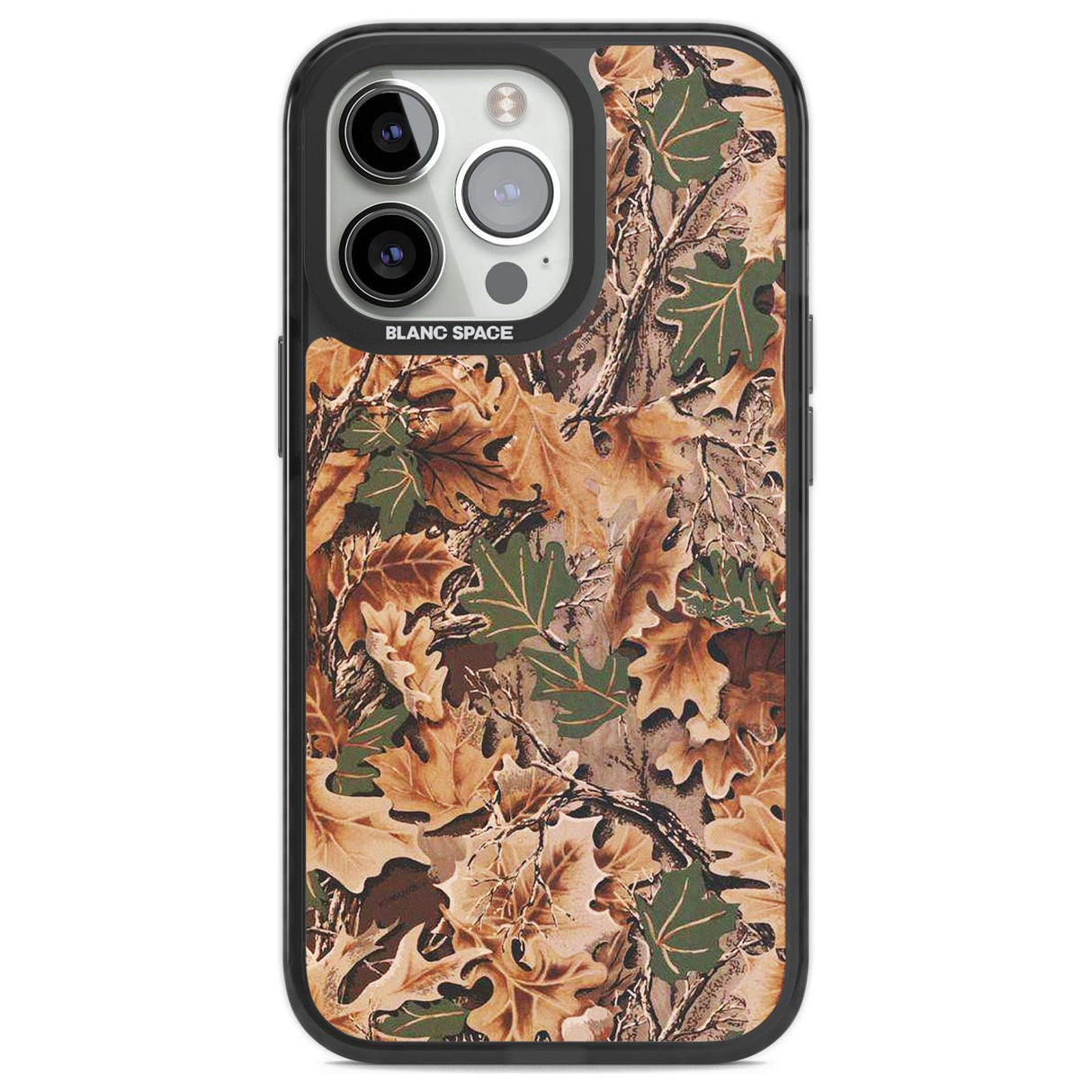 Leaves Camo Phone Case iPhone 13 Pro / Black Impact Case,iPhone 14 Pro / Black Impact Case,iPhone 15 Pro Max / Black Impact Case,iPhone 15 Pro / Black Impact Case Blanc Space