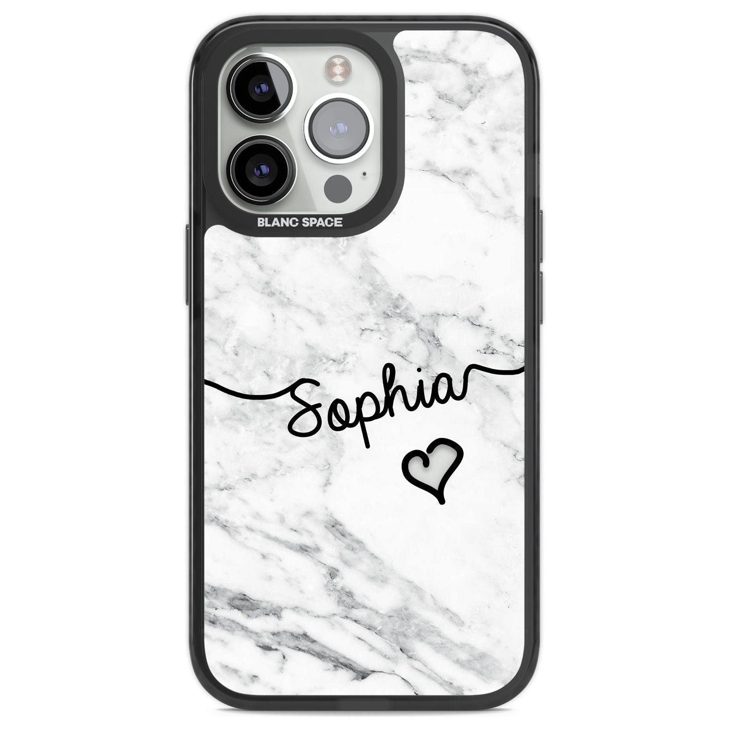 Personalised White Marble Heart
