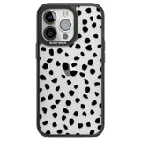 Black on Transparent Dalmatian Polka Dot Spots Phone Case iPhone 13 Pro / Black Impact Case,iPhone 14 Pro / Black Impact Case,iPhone 15 Pro Max / Black Impact Case,iPhone 15 Pro / Black Impact Case Blanc Space