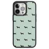 Dachshund Dog Pattern Phone Case iPhone 13 Pro / Black Impact Case,iPhone 14 Pro / Black Impact Case,iPhone 15 Pro Max / Black Impact Case,iPhone 15 Pro / Black Impact Case Blanc Space