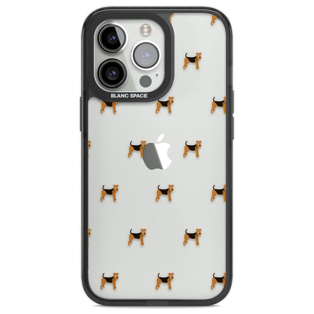 Airedale Terrier Dog Pattern Clear Phone Case iPhone 13 Pro / Black Impact Case,iPhone 14 Pro / Black Impact Case,iPhone 15 Pro Max / Black Impact Case,iPhone 15 Pro / Black Impact Case Blanc Space
