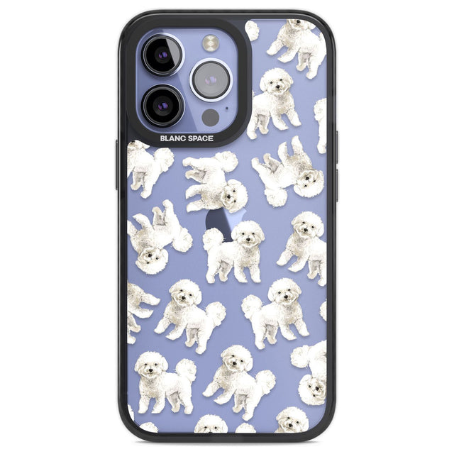 Bichon Frise Watercolour Dog Pattern Phone Case iPhone 13 Pro / Black Impact Case,iPhone 14 Pro / Black Impact Case,iPhone 15 Pro Max / Black Impact Case,iPhone 15 Pro / Black Impact Case Blanc Space