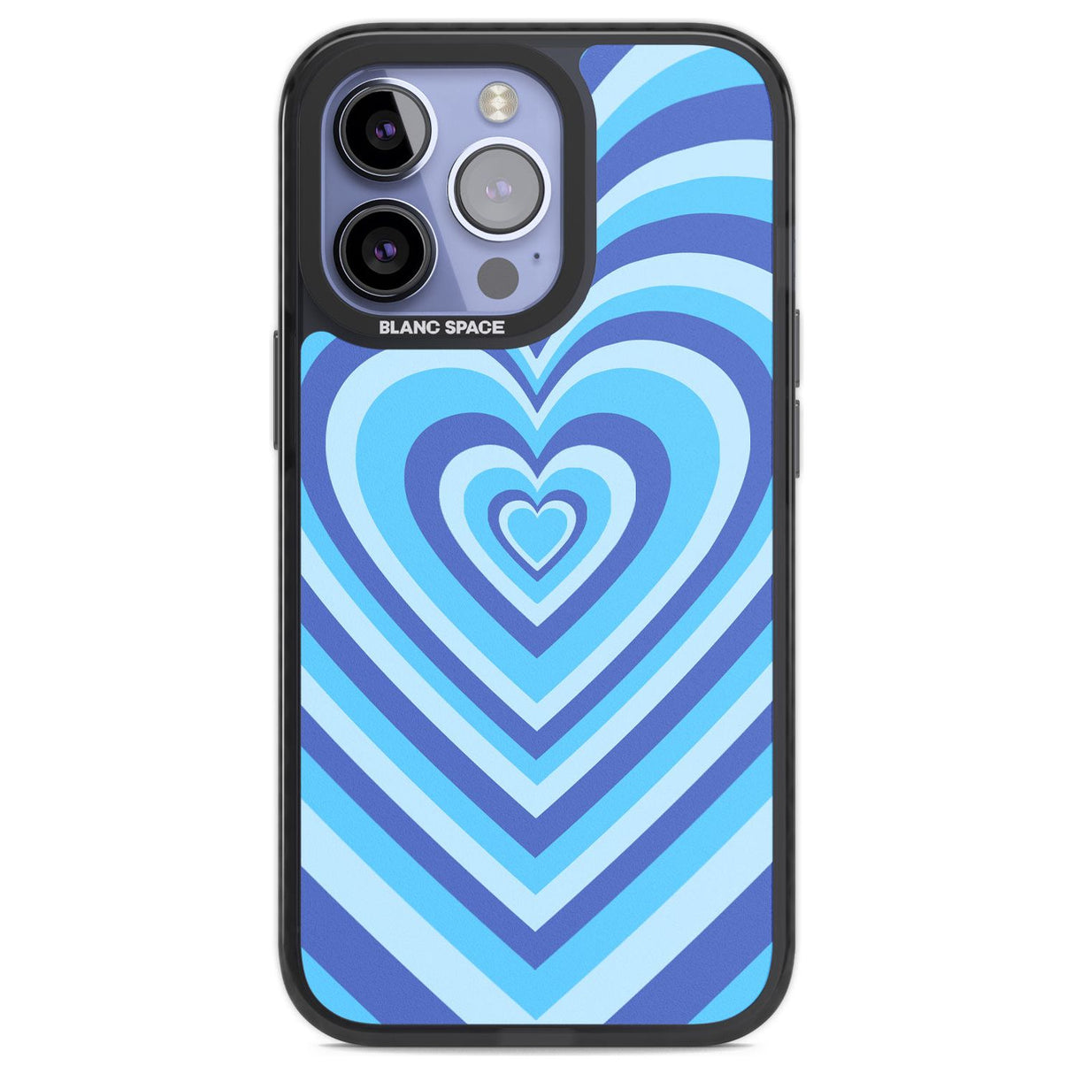 Blue Heart Illusion Phone Case iPhone 13 Pro / Black Impact Case,iPhone 14 Pro / Black Impact Case,iPhone 15 Pro Max / Black Impact Case,iPhone 15 Pro / Black Impact Case Blanc Space