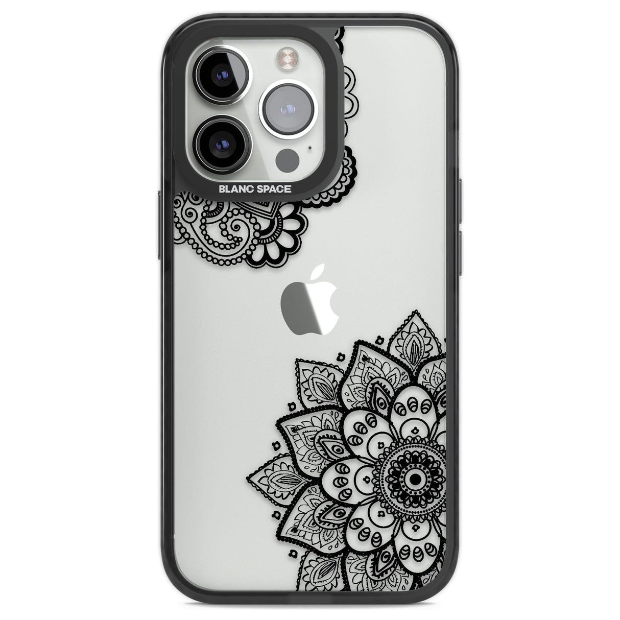 Black Henna Florals Phone Case iPhone 13 Pro / Black Impact Case,iPhone 14 Pro / Black Impact Case,iPhone 15 Pro Max / Black Impact Case,iPhone 15 Pro / Black Impact Case Blanc Space