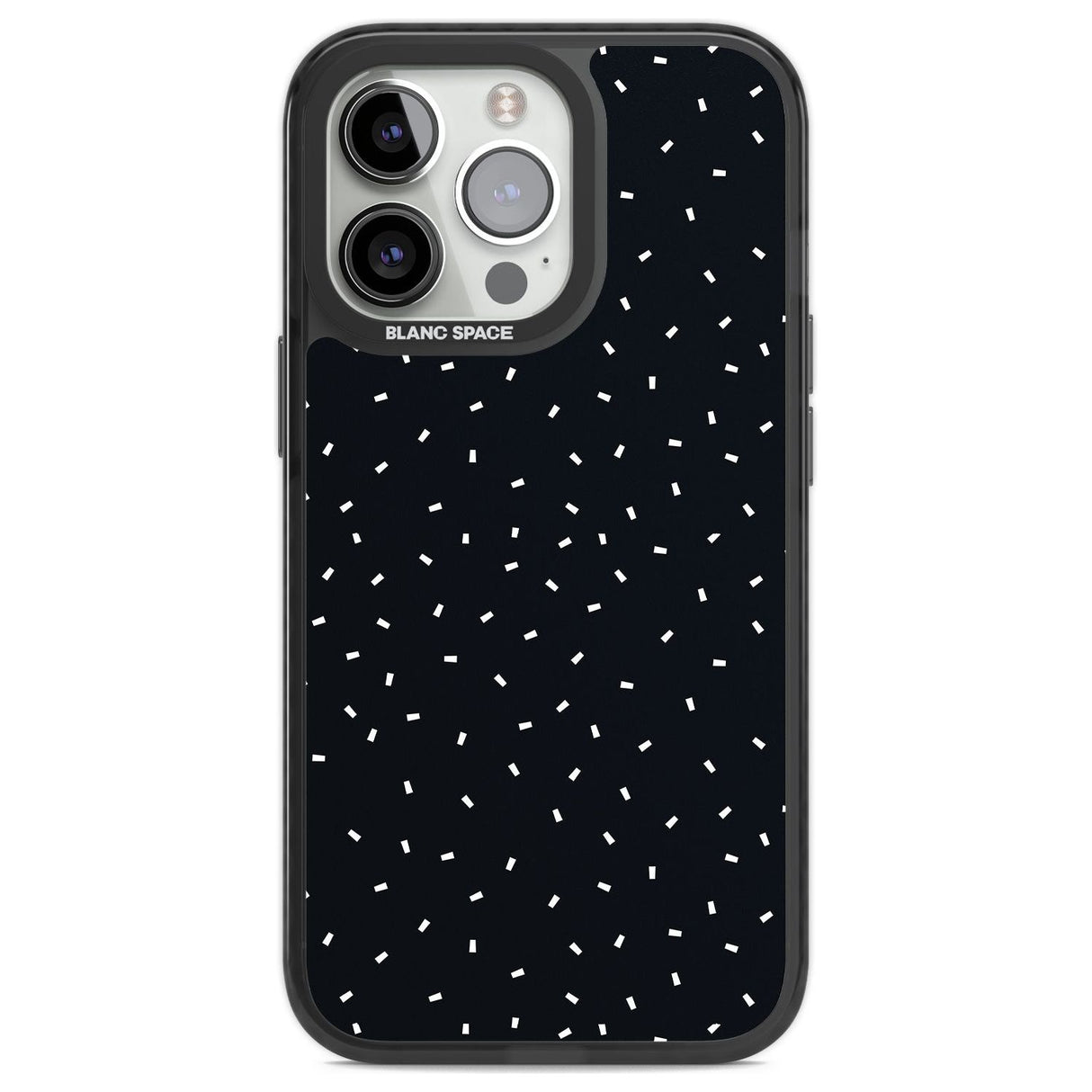 Confetti (Black) Phone Case iPhone 13 Pro / Black Impact Case,iPhone 14 Pro / Black Impact Case,iPhone 15 Pro / Black Impact Case,iPhone 15 Pro Max / Black Impact Case Blanc Space