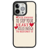 Medical Design Cute Enough to Stop Your Heart Phone Case iPhone 13 Pro / Black Impact Case,iPhone 14 Pro / Black Impact Case,iPhone 15 Pro Max / Black Impact Case,iPhone 15 Pro / Black Impact Case Blanc Space