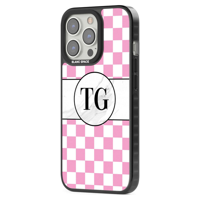 Personalised Monogrammed Pink Check Phone Case iPhone 15 Pro Max / Black Impact Case,iPhone 15 Plus / Black Impact Case,iPhone 15 Pro / Black Impact Case,iPhone 15 / Black Impact Case,iPhone 15 Pro Max / Impact Case,iPhone 15 Plus / Impact Case,iPhone 15 Pro / Impact Case,iPhone 15 / Impact Case,iPhone 15 Pro Max / Magsafe Black Impact Case,iPhone 15 Plus / Magsafe Black Impact Case,iPhone 15 Pro / Magsafe Black Impact Case,iPhone 15 / Magsafe Black Impact Case,iPhone 14 Pro Max / Black Impact Case,iPhone 1