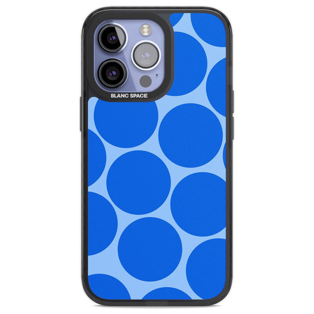 Abstract Retro Shapes: Blue Dots Phone Case iPhone 13 Pro / Black Impact Case,iPhone 14 Pro / Black Impact Case,iPhone 15 Pro Max / Black Impact Case,iPhone 15 Pro / Black Impact Case Blanc Space