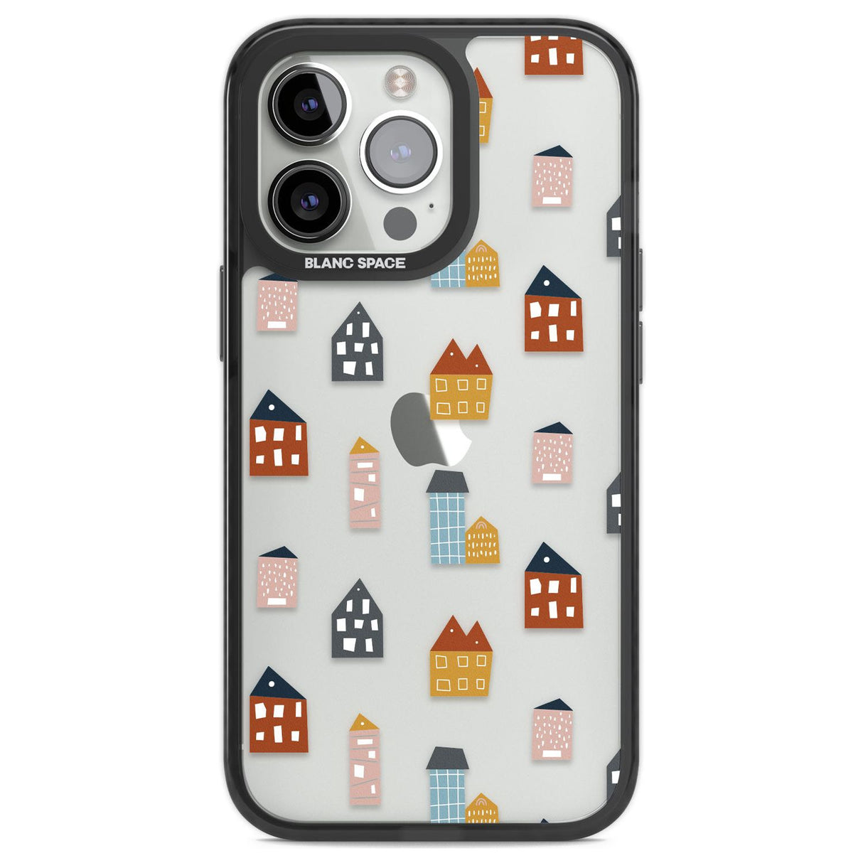 Cute Scandinavian Buildings Phone Case iPhone 13 Pro / Black Impact Case,iPhone 14 Pro / Black Impact Case,iPhone 15 Pro Max / Black Impact Case,iPhone 15 Pro / Black Impact Case Blanc Space