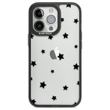 Black Stars Pattern Phone Case iPhone 13 Pro / Black Impact Case,iPhone 14 Pro / Black Impact Case,iPhone 15 Pro Max / Black Impact Case,iPhone 15 Pro / Black Impact Case Blanc Space