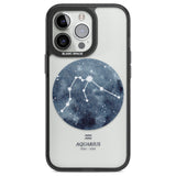 Aquarius Zodiac Transparent Design - Blue Phone Case iPhone 13 Pro / Black Impact Case,iPhone 14 Pro / Black Impact Case,iPhone 15 Pro Max / Black Impact Case,iPhone 15 Pro / Black Impact Case Blanc Space