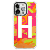 Personalised Bright Neon Camo Solid Monogram Custom Phone Case iPhone 13 Pro / Impact Case,iPhone 14 Pro / Impact Case,iPhone 15 Pro / Impact Case,iPhone 15 Pro Max / Impact Case Blanc Space