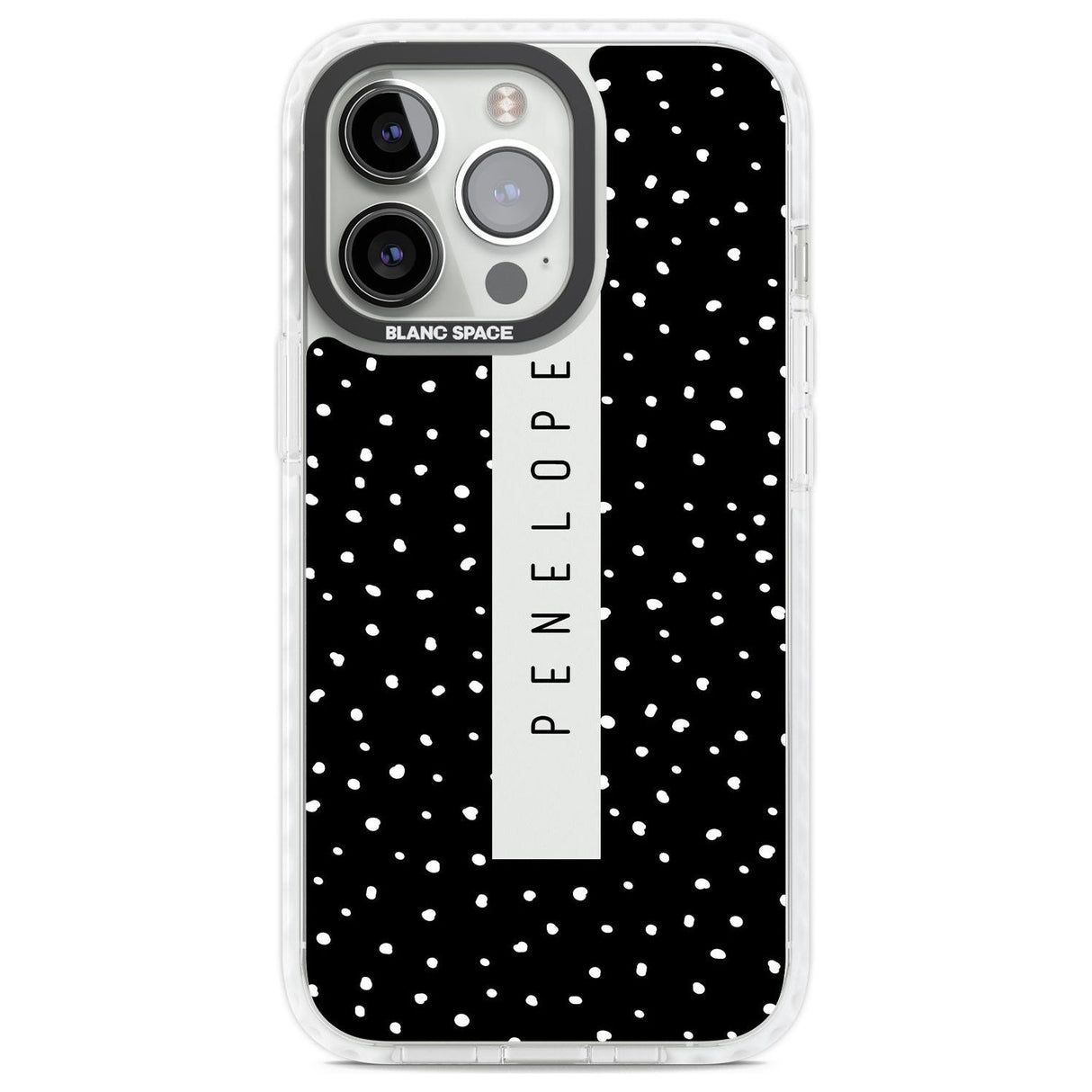 Personalised Black Dots Custom Phone Case iPhone 13 Pro / Impact Case,iPhone 14 Pro / Impact Case,iPhone 15 Pro Max / Impact Case,iPhone 15 Pro / Impact Case Blanc Space