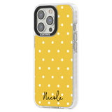 Personalised Yellow Polka Dot Custom Phone Case iPhone 15 Pro Max / Black Impact Case,iPhone 15 Plus / Black Impact Case,iPhone 15 Pro / Black Impact Case,iPhone 15 / Black Impact Case,iPhone 15 Pro Max / Impact Case,iPhone 15 Plus / Impact Case,iPhone 15 Pro / Impact Case,iPhone 15 / Impact Case,iPhone 15 Pro Max / Magsafe Black Impact Case,iPhone 15 Plus / Magsafe Black Impact Case,iPhone 15 Pro / Magsafe Black Impact Case,iPhone 15 / Magsafe Black Impact Case,iPhone 14 Pro Max / Black Impact Case,iPhone 