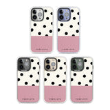 Personalised Pink Border Polka Dot Custom Phone Case iPhone 15 Pro Max / Black Impact Case,iPhone 15 Plus / Black Impact Case,iPhone 15 Pro / Black Impact Case,iPhone 15 / Black Impact Case,iPhone 15 Pro Max / Impact Case,iPhone 15 Plus / Impact Case,iPhone 15 Pro / Impact Case,iPhone 15 / Impact Case,iPhone 15 Pro Max / Magsafe Black Impact Case,iPhone 15 Plus / Magsafe Black Impact Case,iPhone 15 Pro / Magsafe Black Impact Case,iPhone 15 / Magsafe Black Impact Case,iPhone 14 Pro Max / Black Impact Case,iP