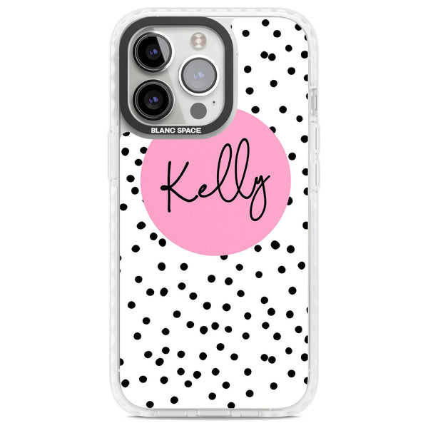Personalised Pink Circle & Dots