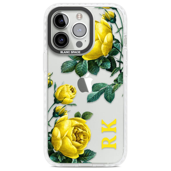 Personalised Vintage Floral Yellow Roses