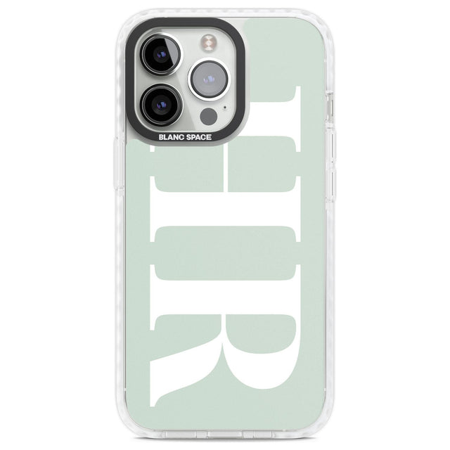 Personalised White & Seafoam Green Personalised Custom Phone Case iPhone 13 Pro / Impact Case,iPhone 14 Pro / Impact Case,iPhone 15 Pro Max / Impact Case,iPhone 15 Pro / Impact Case Blanc Space