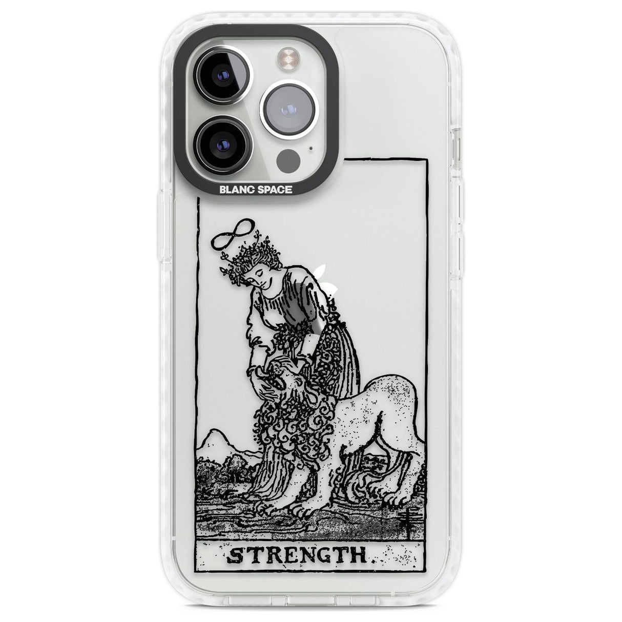 Personalised Strength Tarot Card - Transparent Custom Phone Case iPhone 13 Pro / Impact Case,iPhone 14 Pro / Impact Case,iPhone 15 Pro Max / Impact Case,iPhone 15 Pro / Impact Case Blanc Space