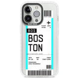 Personalised Boston Boarding Pass Custom Phone Case iPhone 13 Pro / Impact Case,iPhone 14 Pro / Impact Case,iPhone 15 Pro Max / Impact Case,iPhone 15 Pro / Impact Case Blanc Space