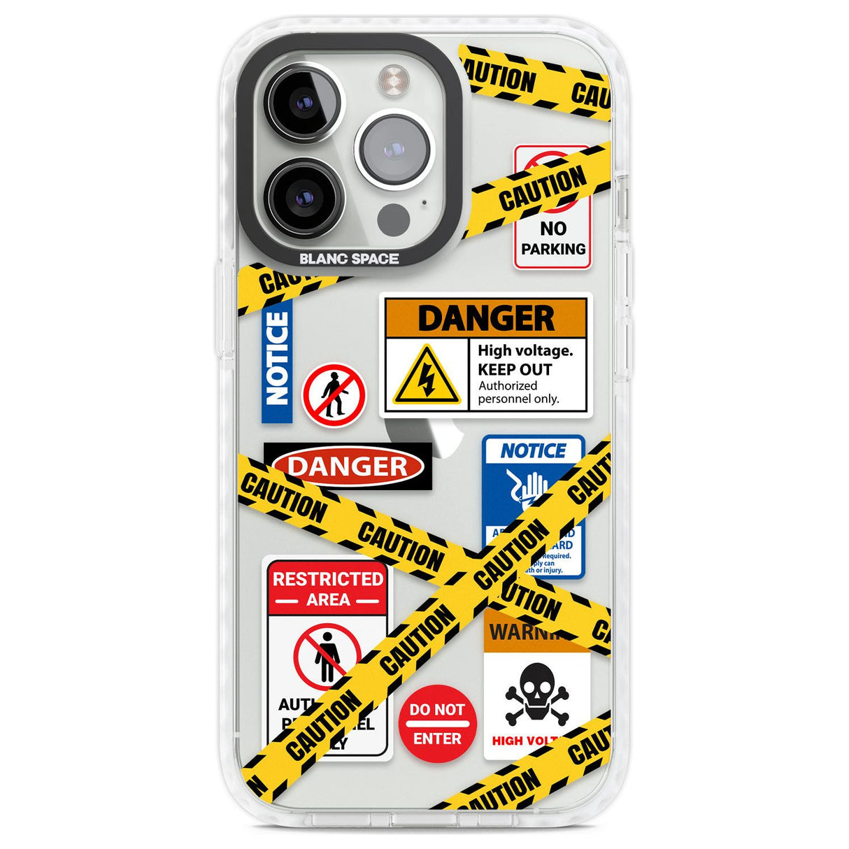 CAUTION Phone Case iPhone 13 Pro / Impact Case,iPhone 14 Pro / Impact Case,iPhone 15 Pro Max / Impact Case,iPhone 15 Pro / Impact Case Blanc Space