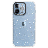 White Stars on Clear Phone Case for iPhone 14 Pro