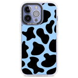 Blue and Black Cow Print Phone Case iPhone 13 Pro / Impact Case,iPhone 14 Pro / Impact Case,iPhone 15 Pro Max / Impact Case,iPhone 15 Pro / Impact Case Blanc Space