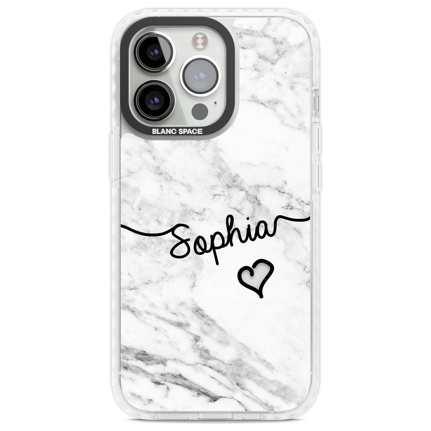 Personalised White Marble Heart