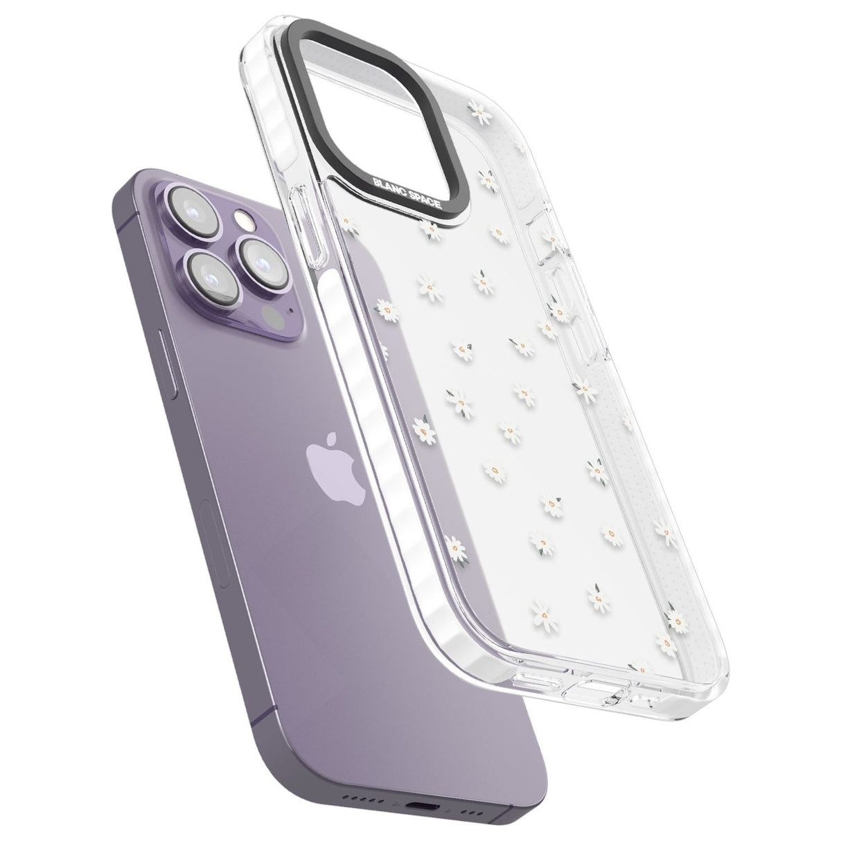 White Stars on Clear Phone Case for iPhone 14 Pro