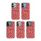 Black on Salmon Pink Dalmatian Polka Dot Spots Phone Case iPhone 15 Pro Max / Black Impact Case,iPhone 15 Plus / Black Impact Case,iPhone 15 Pro / Black Impact Case,iPhone 15 / Black Impact Case,iPhone 15 Pro Max / Impact Case,iPhone 15 Plus / Impact Case,iPhone 15 Pro / Impact Case,iPhone 15 / Impact Case,iPhone 15 Pro Max / Magsafe Black Impact Case,iPhone 15 Plus / Magsafe Black Impact Case,iPhone 15 Pro / Magsafe Black Impact Case,iPhone 15 / Magsafe Black Impact Case,iPhone 14 Pro Max / Black Impact Ca