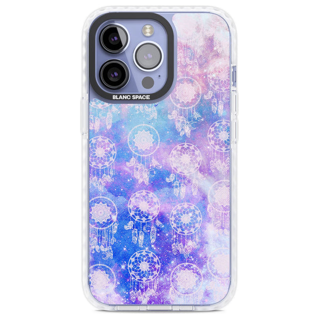 Dreamcatcher Pattern Galaxy Print Tie Dye Phone Case iPhone 13 Pro / Impact Case,iPhone 14 Pro / Impact Case,iPhone 15 Pro Max / Impact Case,iPhone 15 Pro / Impact Case Blanc Space