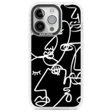 Abstract Continuous Line Faces White on Black Phone Case iPhone 13 Pro / Impact Case,iPhone 14 Pro / Impact Case,iPhone 15 Pro Max / Impact Case,iPhone 15 Pro / Impact Case Blanc Space