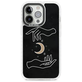 Hands Surrounding Moon Phone Case iPhone 13 Pro / Impact Case,iPhone 14 Pro / Impact Case,iPhone 15 Pro Max / Impact Case,iPhone 15 Pro / Impact Case Blanc Space