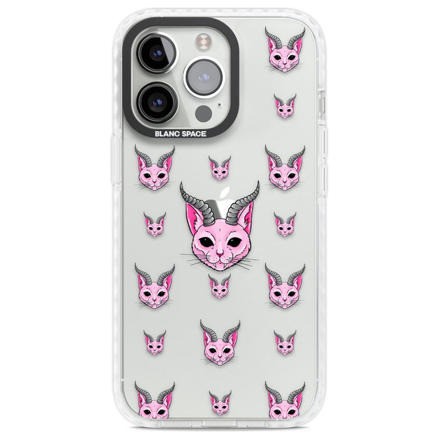 Demon Cat Pattern Phone Case iPhone 13 Pro / Impact Case,iPhone 14 Pro / Impact Case,iPhone 15 Pro Max / Impact Case,iPhone 15 Pro / Impact Case Blanc Space