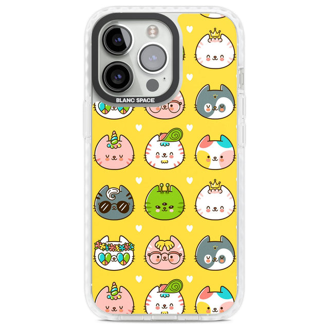 Mythical Cats Kawaii Pattern Phone Case iPhone 13 Pro / Impact Case,iPhone 14 Pro / Impact Case,iPhone 15 Pro Max / Impact Case,iPhone 15 Pro / Impact Case Blanc Space