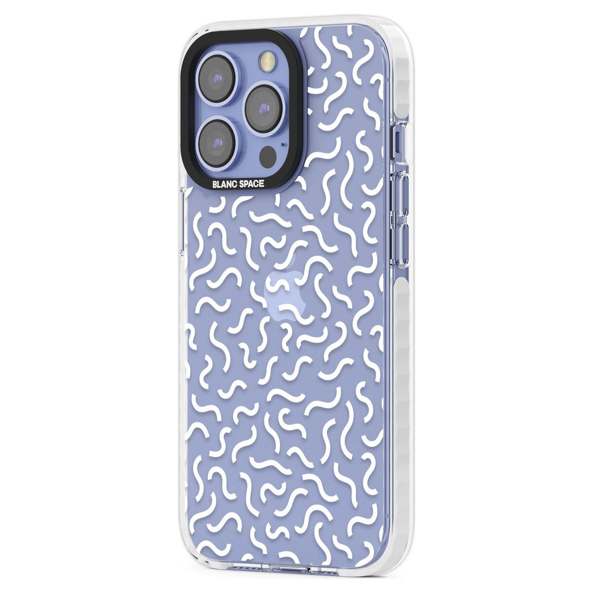 White Wavy Squiggles Memphis Retro Pattern Design