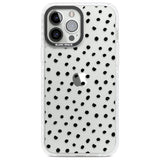 Messy Black Dot Pattern Phone Case iPhone 13 Pro Max / Impact Case,iPhone 14 Pro Max / Impact Case Blanc Space