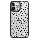 Messy Black Dot Pattern Phone Case iPhone 13 Pro Max / Black Impact Case,iPhone 14 Pro Max / Black Impact Case Blanc Space