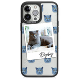 Personalised English Blue Cat Photo Custom Phone Case iPhone 13 Pro Max / Black Impact Case,iPhone 14 Pro Max / Black Impact Case Blanc Space