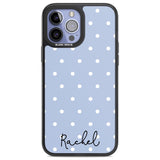 Personalised Simple Light Blue Dots Custom Phone Case iPhone 13 Pro Max / Black Impact Case,iPhone 14 Pro Max / Black Impact Case Blanc Space