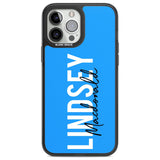 Personalised Bold Name: Blue Custom Phone Case iPhone 13 Pro Max / Black Impact Case,iPhone 14 Pro Max / Black Impact Case Blanc Space