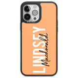 Personalised Bold Name: Peach Custom Phone Case iPhone 13 Pro Max / Black Impact Case,iPhone 14 Pro Max / Black Impact Case Blanc Space