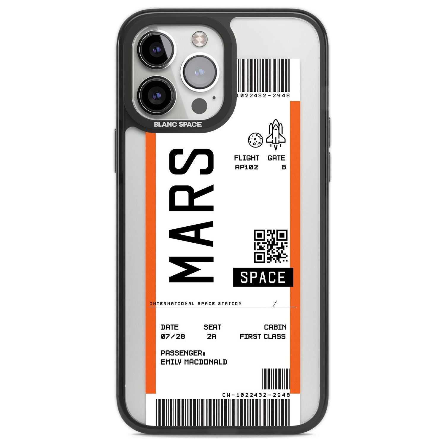 White Stars on Clear Phone Case for iPhone 14 Pro Max
