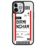 Personalised Birmingham Boarding Pass Custom Phone Case iPhone 13 Pro Max / Black Impact Case,iPhone 14 Pro Max / Black Impact Case Blanc Space