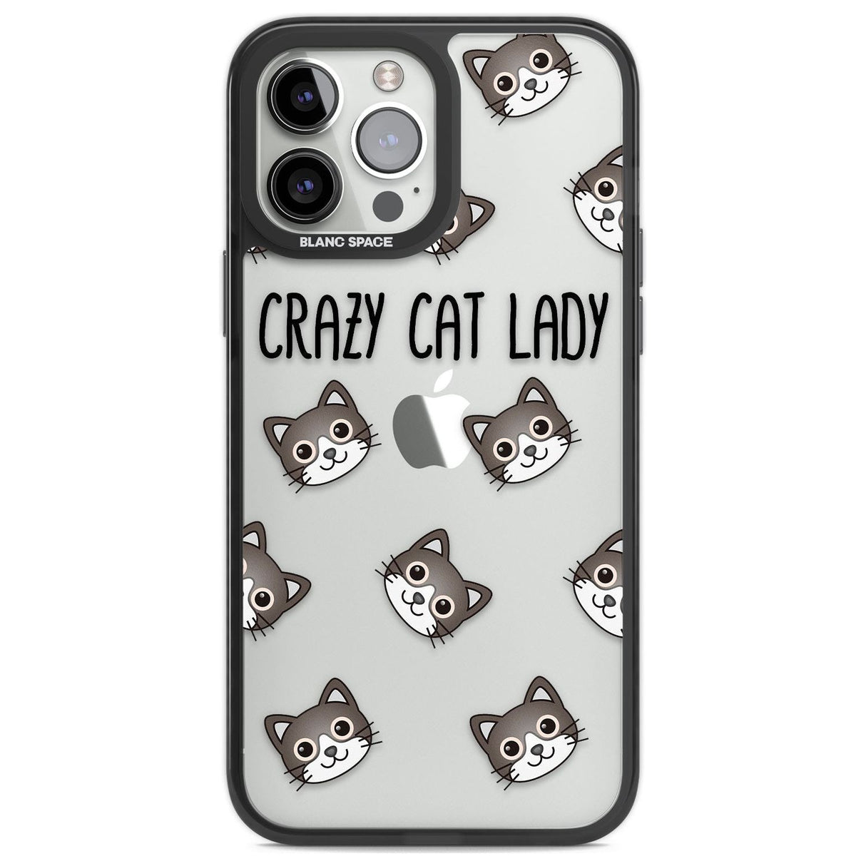 Crazy Cat Lady Phone Case iPhone 14 Pro Max / Black Impact Case,iPhone 13 Pro Max / Black Impact Case Blanc Space